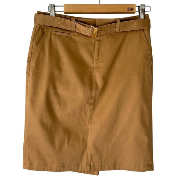 Lauren Ralph Lauren Womens Skirt Size 0 Beige Khaki Equestrian Classic Old Money - Picture 1 of 12